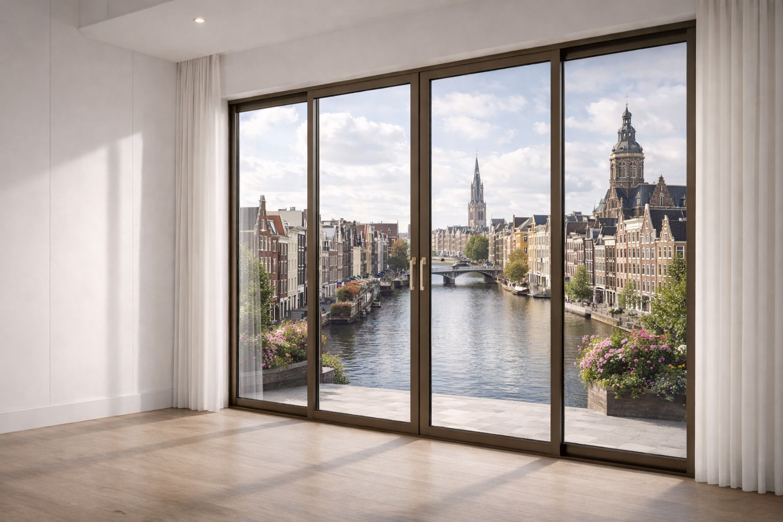 Moderne woning met aluminium schuifpui